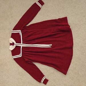 Vintage 1970s Girl's Burgundy Dress Size Estimated at 4T